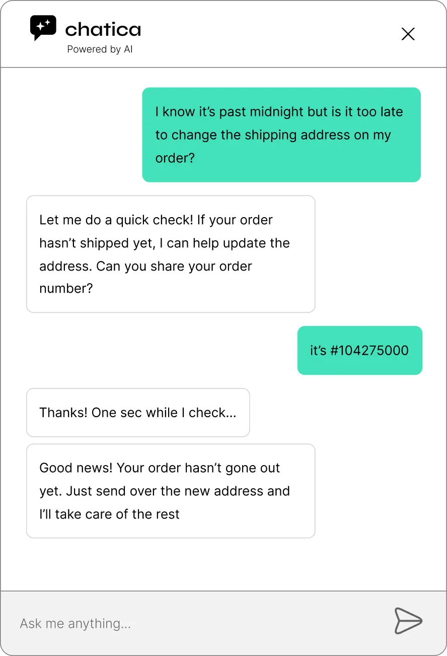 Be there instantly, 24/7 chat preview