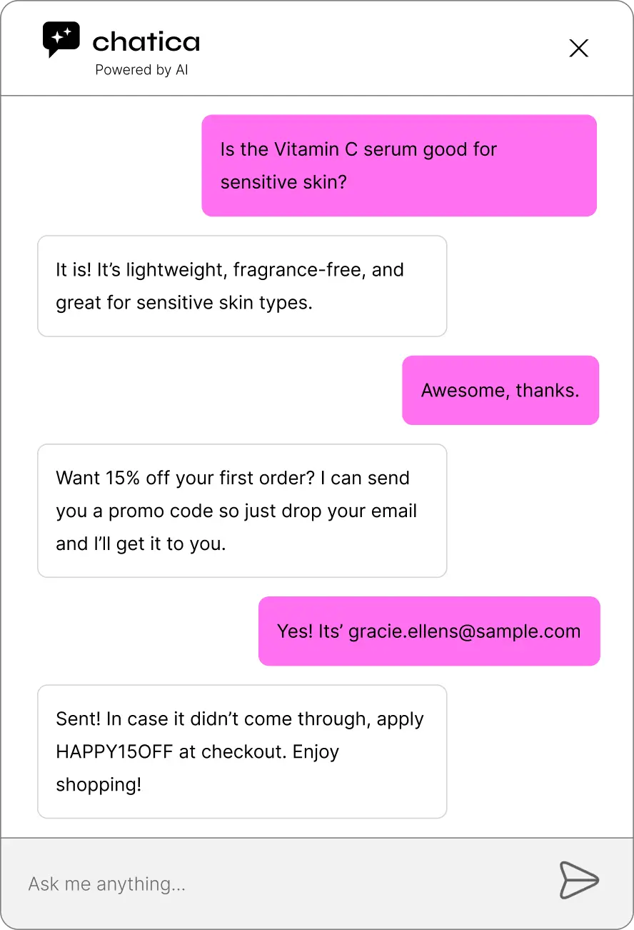 Turn interest into action chat preview